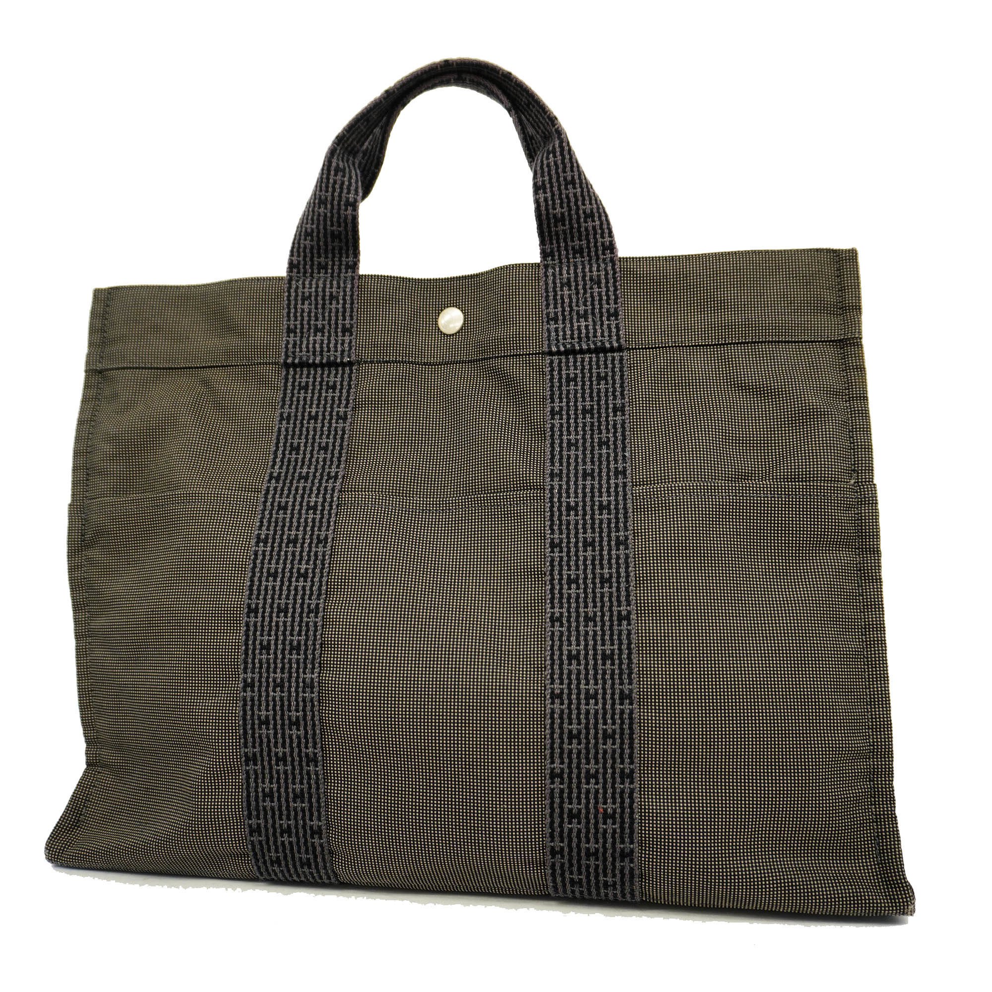 Hermesauth Her Line Ale Line Mm Women's Canvas Tote Bag Black